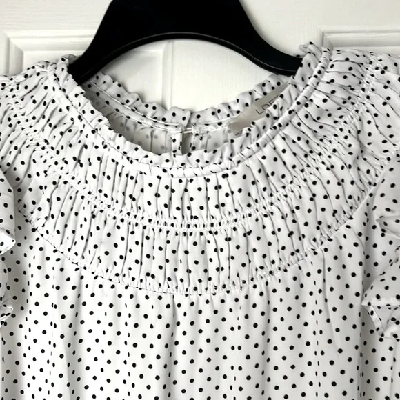 Women’s Small Loft Blouse Top. Black and White Polka Dot. Excellent condition - Picture 8 of 11